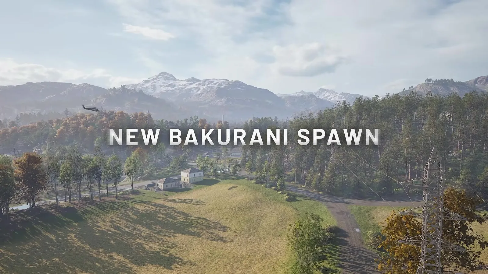 Paisaje de Bakurani con el rótulo New Bakurani Spawn
